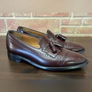 Johnston Murphy Aristocrat Burgundy Tassel Wingtip Loafer Men's 10 D
